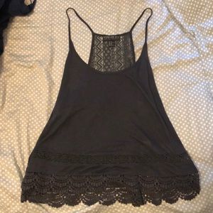 Dark grey spaghetti strap tank top